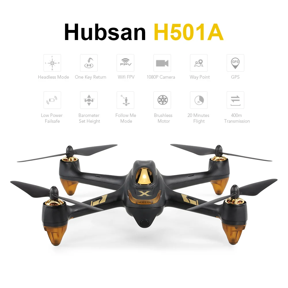 Оригинальный Hubsan H501A X4 Air Pro 1080 P Wifi FPV Бесщеточный Квадрокоптер с дистанционным управлением Дрон с GPS с 400 м диапазоном Wifi релейный усилитель