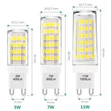 Холодный белый 6000K 5W G9 GU9 светодиодный светильник-капсула, маленькие кукурузные лампы, AC110-120V AC220-240V, заменяемые галогенные лампы 40W G9