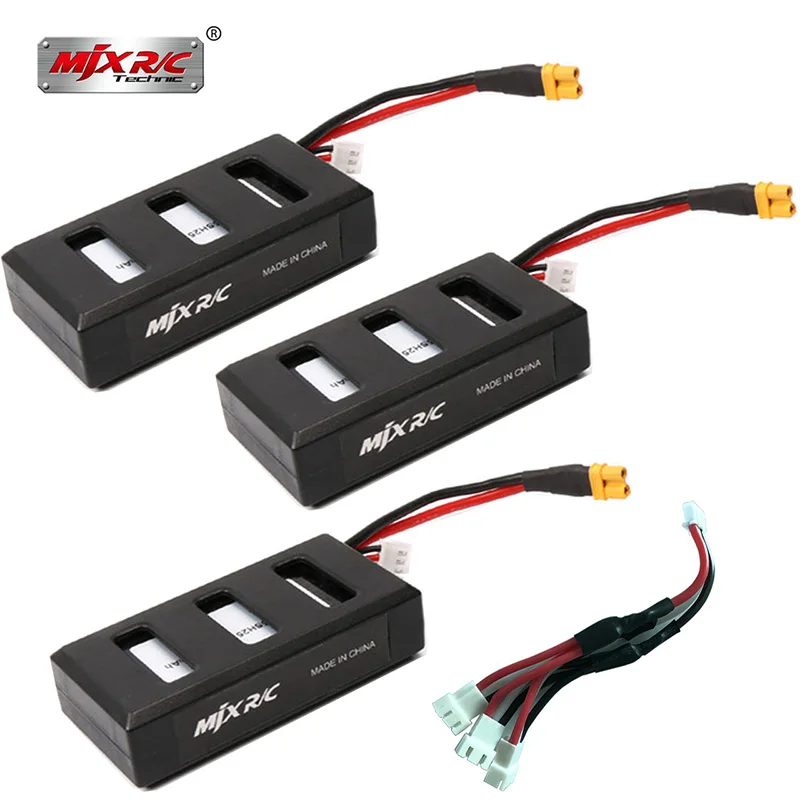 MJX B6 бесщеточный мотор RC вертолет 7,4 V 1300 Mah Li-po Батарея для квадрокоптера MJX Bugs 6 каркасный корпус кожух Запчасти для квадрокоптера Запчасти Батарея - Цвет: 3 PCS Battery