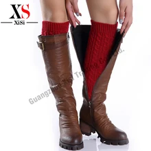 Фирменная Новинка Мода вязаный шерстяной Гетры для девочек для Для женщин зимние Гетры для девочек дешевые отделкой загрузки Леггинсы теплые