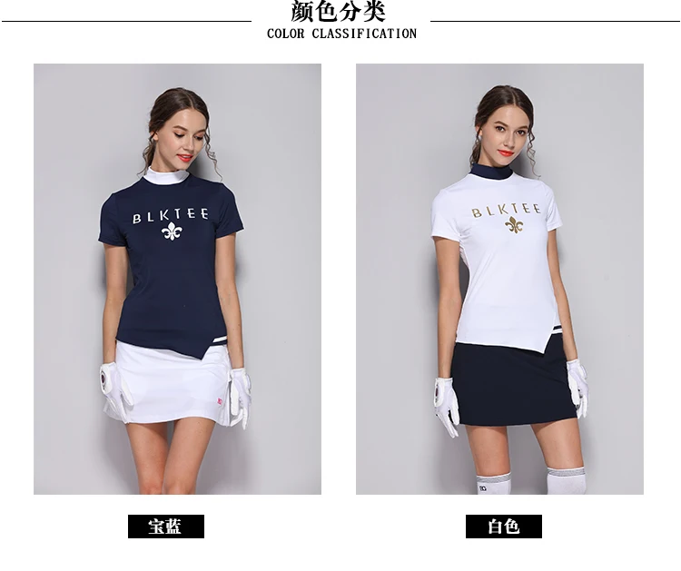 BG женские дышащие рубашки для гольфа с коротким рукавом, летняя спортивная тканевая Футболка с воротником-стойкой, тренировочная одежда для гольфа, женская верхняя одежда