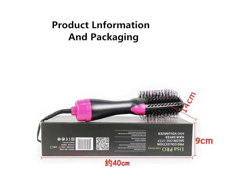Rotativa de Cabelo Escova de Cabelo Escova para Cabelo Alisadora para Cabelo Modelador de Cachos Escova de Secar 2 em 1 Escova Ionica Eletrica Pente Eletrico Cabelo Curling Iron 19 escova ionica 2 em 1 escova rotativa