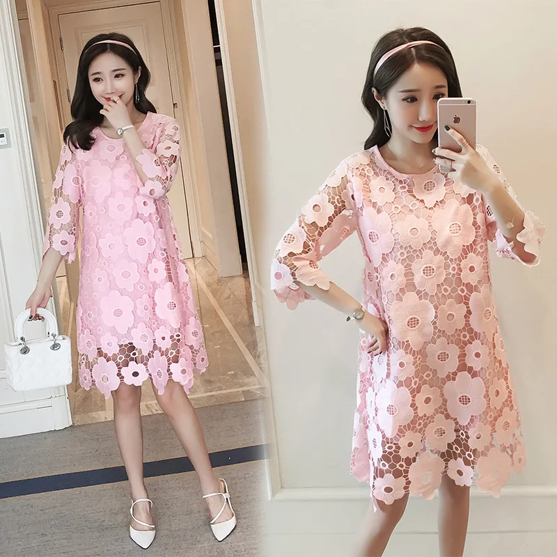 329 летняя одежда для беременных женщин платье без рукавов в Корейском стиле тонкое платье для беременных платье с бантом для мам