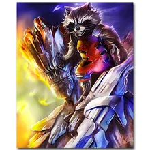 ROCKET – Guardian of The Galaxy Art Silk Fabric Poster Print 13×16 24x30inch Superheroes Movie Picture for Room Wall Decor 39