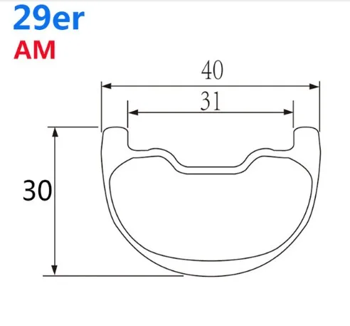 Новое поступление углеродный руль Mtb велосипедная ободная 29 дюймов Mtb с прямыми закраинами Асимметричная 24/27/30/35/40/50 мм Ширина 29 мм Глубина Ems - Цвет: 40mm Am 1 PCS