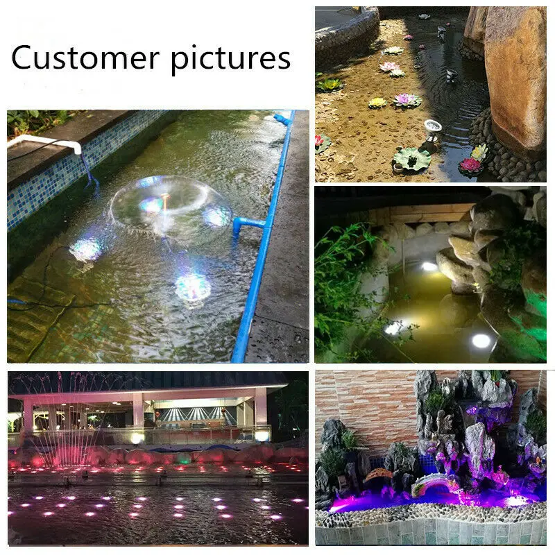 light underwater 6w 12W 18w 24w 36w IP68 Led Underwater Light RGB Outdoor Waterproof colorful water Spotlight Swimming Pool Light Fountain Light underwater pond lights