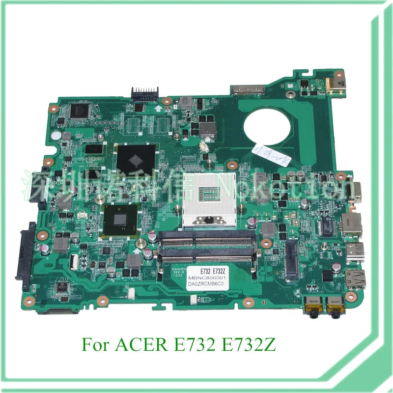 

NOKOTION MB.NC806.001 DA0ZRCMB6C0 REV C MBNC806001 Laptop motherboard For acer aspire E732 E732Z HM55 DDR3 ATI HD 5470