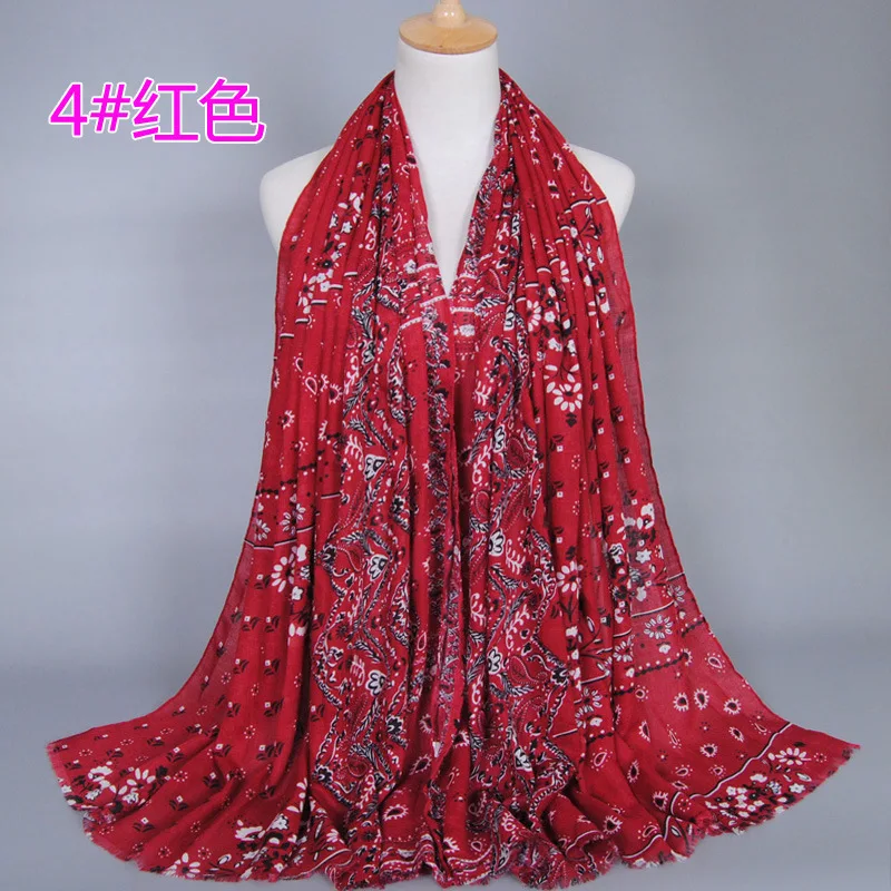 

(12 pieces/lot) printed floral viscose shawls muffler headband popular hijab cotton wrap muslim scarves/scarf GBS311