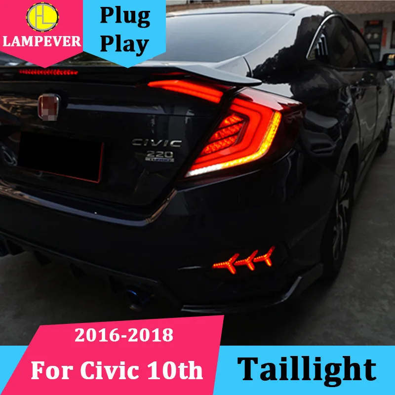 Автомобильный задний светильник s для Honda Civic 10th седан 2016 2017 2018 хвост фонарь