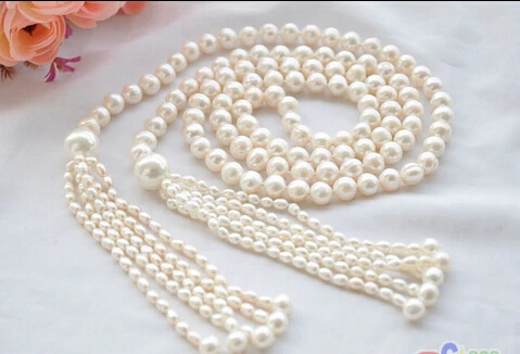 

FREE SHIPPINGP4433 New Style 50" 10mm white round freshwater pearl necklace