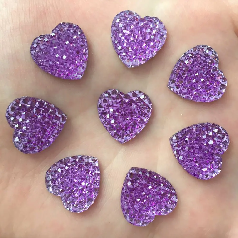 

Heart Resin 40PCS 16mm AB FlatBack Rhinestone Wedding Decoration Buttons U PICK K271*2