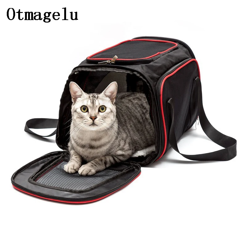 Pet Car Dog Carriers Cat Travel Carrying Handbag Breathable Shoulder Bag Net Yarn Portable Pet Backpack Double Exhibition Bag5