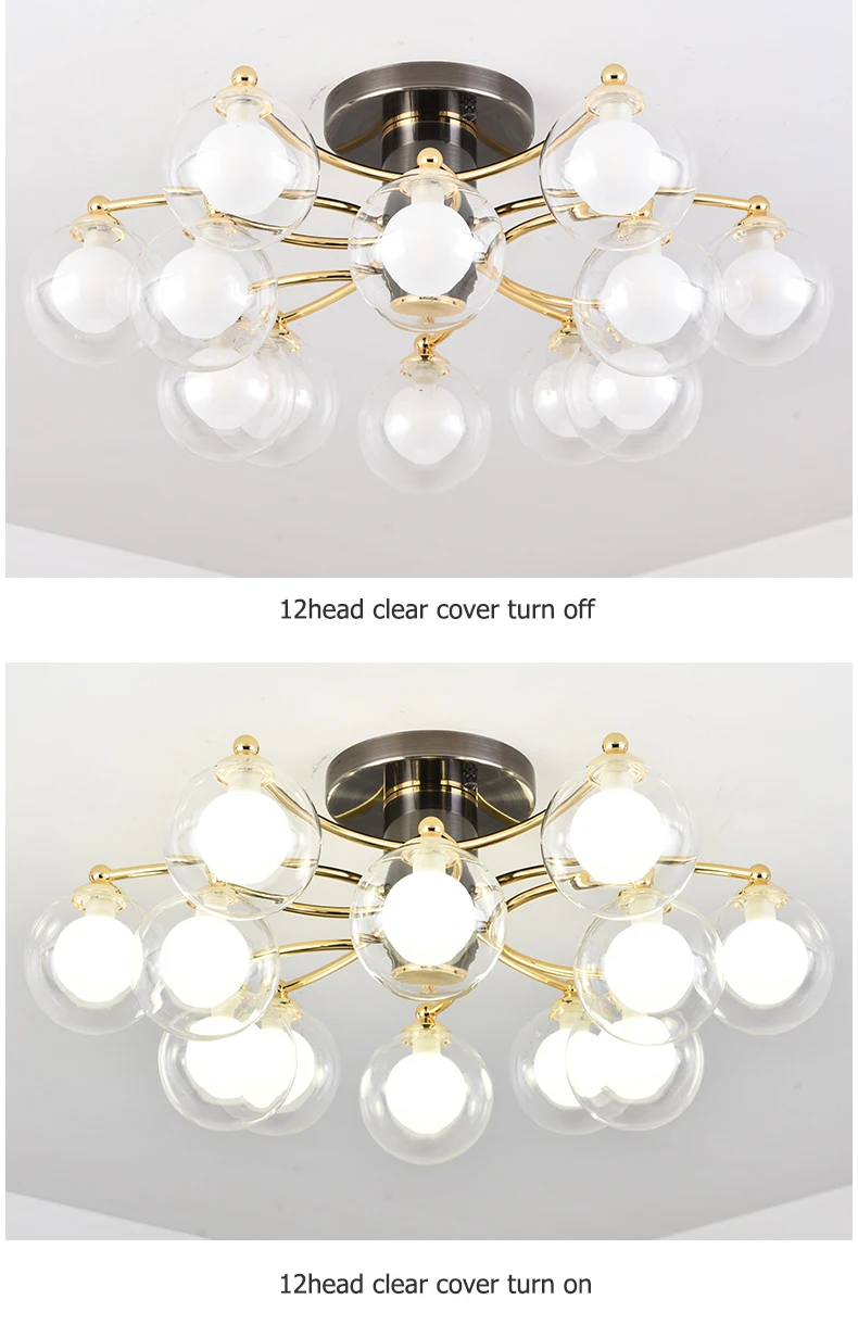 Modern Living Room Ball Ceiling Lights Nordic Glass Ball Ceiling Lamp Fixture Global Ceiling Lamp/Lighting Home Indoor