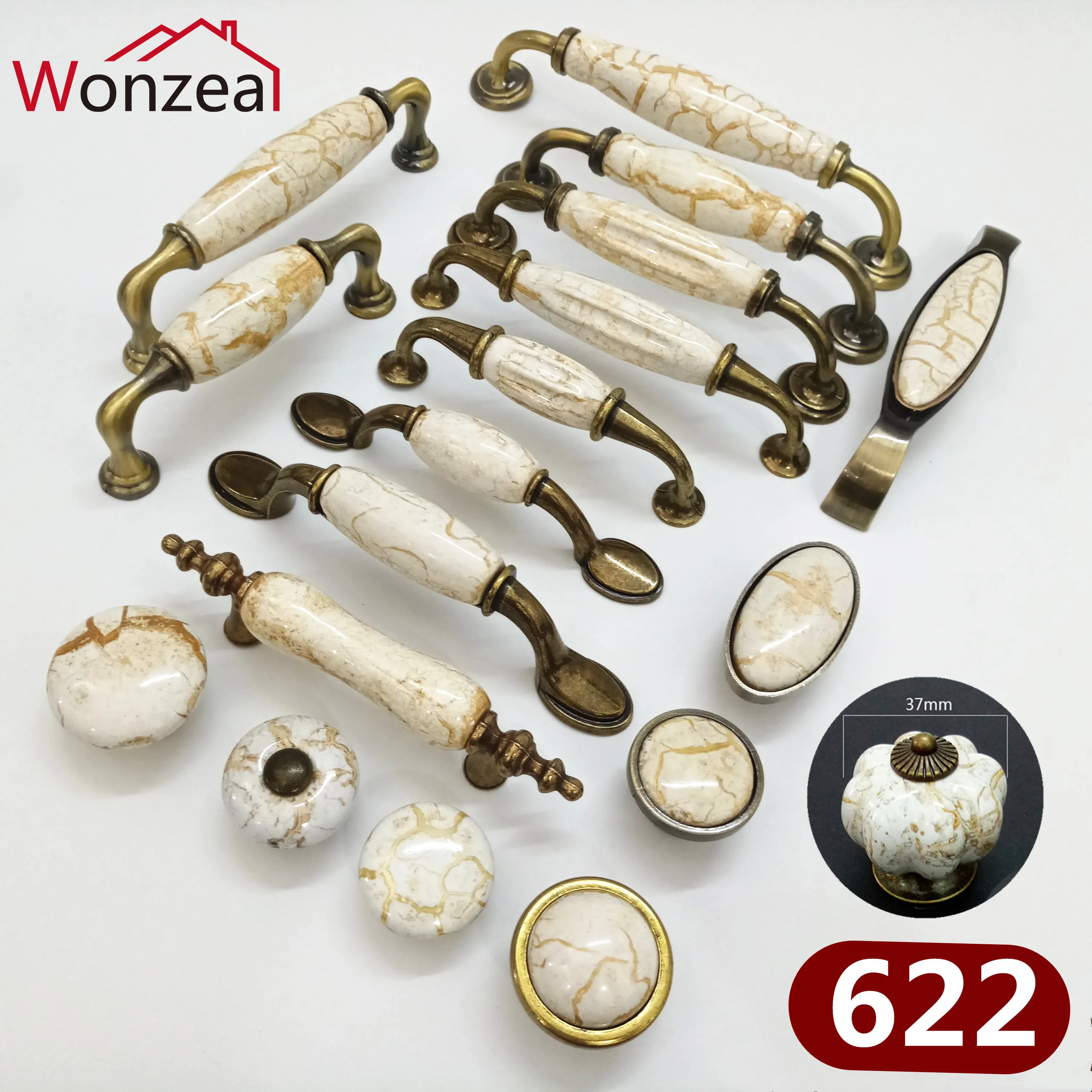 

Ceramic Drawer Handle Antique Crack Kitchen Handles Vintage Handles Knobs and Pulls for Cabinets Metal Furniture Handles