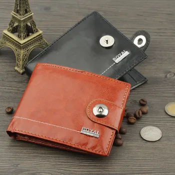 

Black/Brown Artificial Leather Hasp Short Wallet Coin Pocket Purse Card Holder Men Wallets Money Cartera Hombre Bag Male Clutch