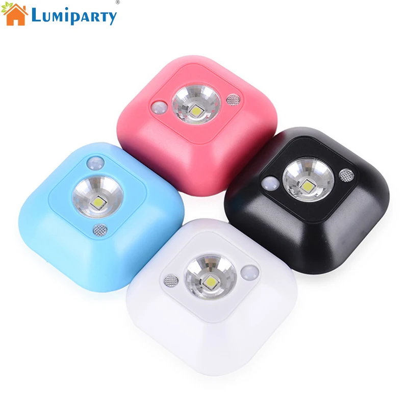 

LED Wireless Sensor Night Light Infrared Motion Activated Sensor Lights Battery Powered Wall Wardrobe Cabinet Night Lights Lamp