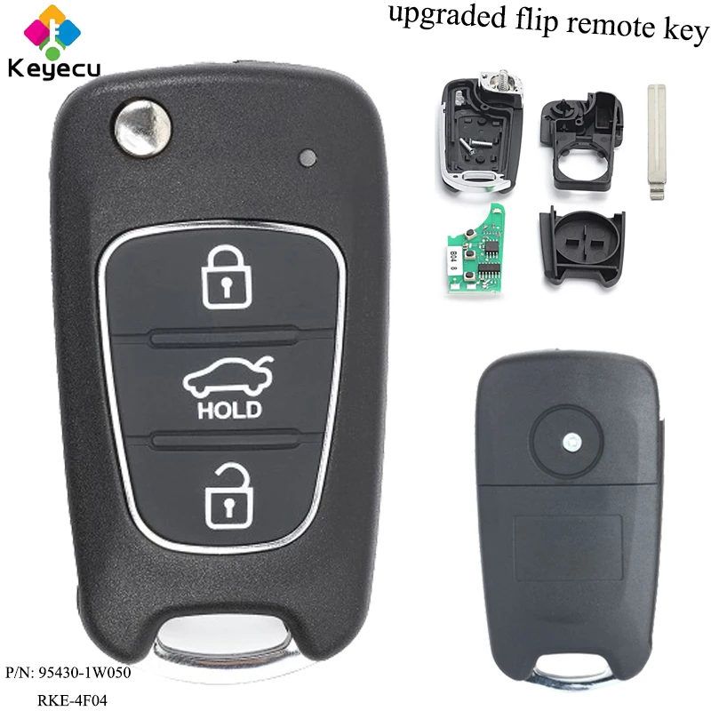 

KEYECU Upgraded Keyless Entry Flip Remote Control Car Key - 433MHz & ID46 Chip - FOB for Kia Rio 2011 2012 2013 P/N: 95430-1W050
