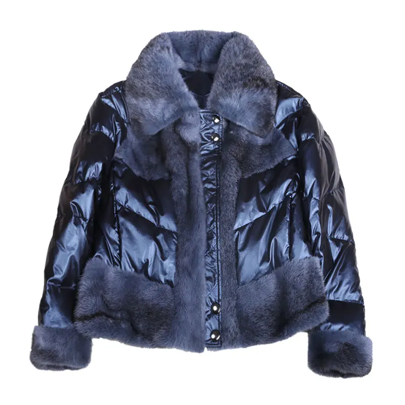 Женская парка с норковым мехом OFTBUY, серебристая зимняя куртка на утином пуху, плотная и теплая уличная одежда