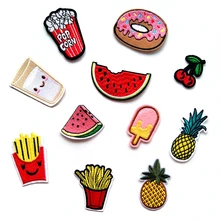 1 шт. мороженое вышитые патчи железа на патчи для одежды DIY полосатая одежда еда Фрукты наклейки пользовательские гамбургеры@ J