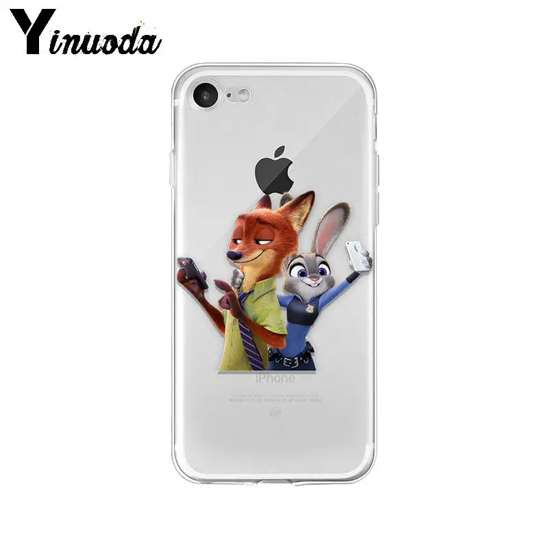 Yinuoda Zootopia Zootropolis мультфильм лиса кролик чехол для телефона для Apple iPhone 8 7 6 6S Plus X XS max 5 5S SE XR