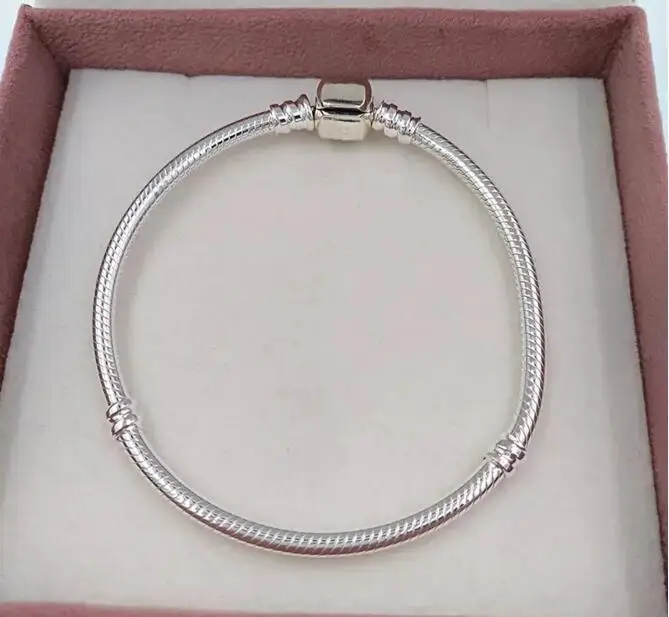 

10pcs/lot 925 Sterling Silver Bracelet for Pandoras Charms beads with distinctive silver clasp 590702HV You can mixed size
