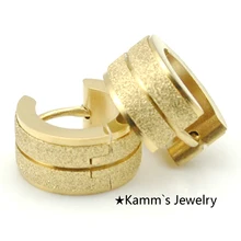 Рок 1 пара низкая цена Для Мужчин's Женская Мода Кольца цвет золотистый серьги 316L Нержавеющая сталь ювелирные изделия оптом ke345