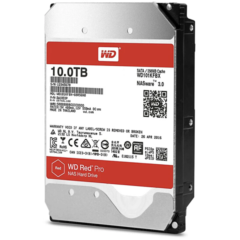 WD RED Pro 10TB disco de almacenamiento de Red 35 ''NAS disco duro disco rojo de 10TB 7200RPM 256M