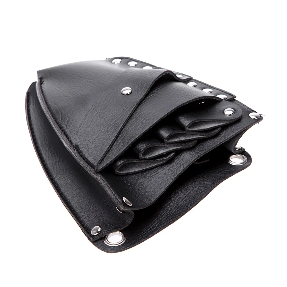 Leather Barber Scissor Hairdressing Holster Pouch Holder Case Rivet