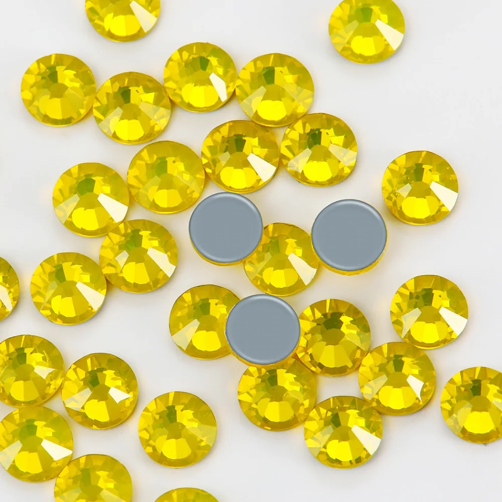 

New SMC Cut Iron on Rhinestone ss16 ss20 ss30 Citrine Yellow Hotfix Rhinestones AAAAA Grade for Luxury DIY things