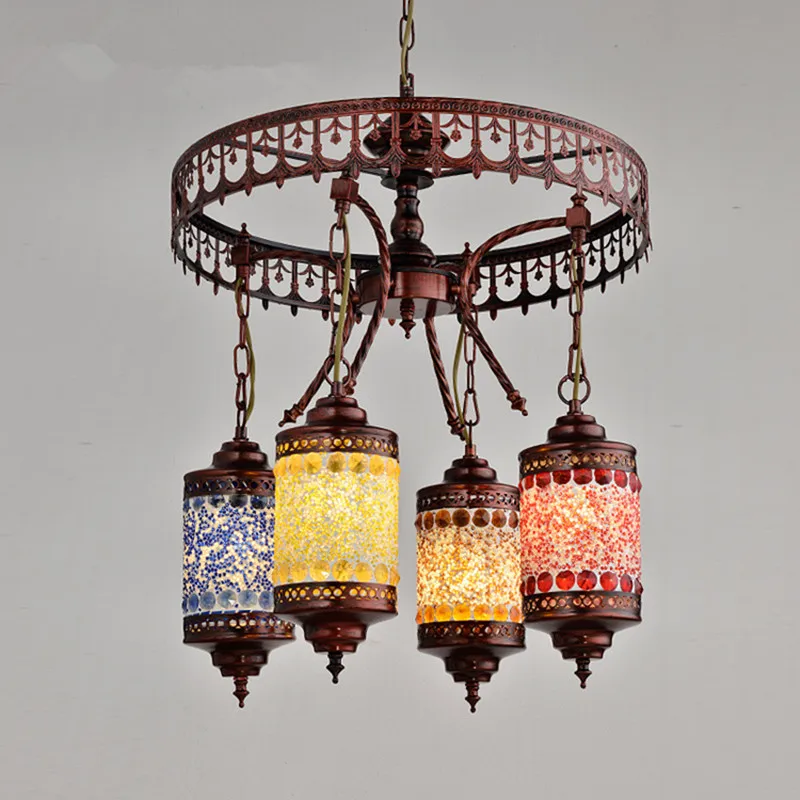 

4 Heads High-end Restaurant Candle Crystal Chandelier Nordic Retro Creative Internet Cafe KTV Bar Livingroom Lamp Free Shipping