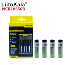 LiitoKala Original USB 18650 26650 AAA AA Smart Зарядное устройство + 4 шт 3,7 V 18650 3400 MAH NCR18650B литий-ионный Перезаряжаемые Батарея челнока