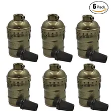 6 шт./лот E26 E27 держатель лампы Винтаж, UL Металлический корпус Edison Винтаж подвесной светильник лампа Эдисона E26/E27 e27 патрон лампы "сделай сам"