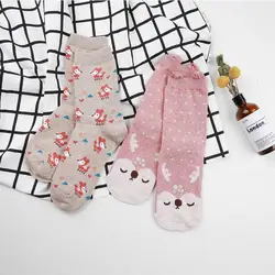 [PEONFLY] новый творческий милый пятнистый олень палевый животные печати укороченные носки для женщин девочек осень носки Harajuku 2 пара