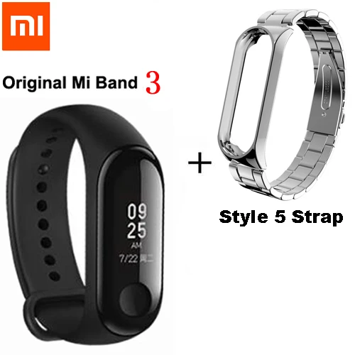 Xiaomi mi Band 3/mi band 2 умный Браслет фитнес-браслет mi Band большой сенсорный экран OLED частота сердечных сокращений сообщения Smartband - Цвет: Add Style 5 Strap