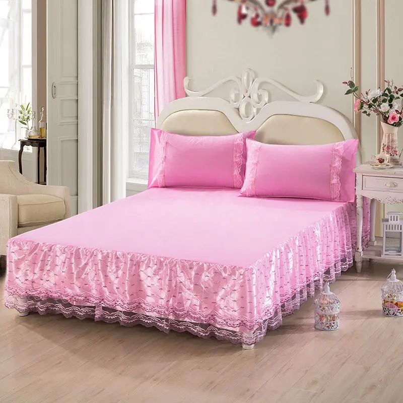 1/3 шт. розовый серии принцесса кружевное постельное покрывало наволочки Свадебные постельные покрывала, простыни - Цвет: 09