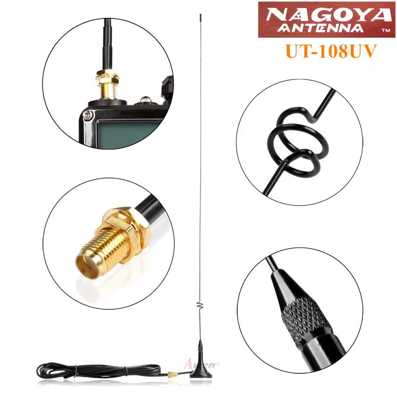 Антенна Nagoya UT-108UV SMA-F 144/430 МГц двухдиапазонная антенна для BaoFeng UV-5R UV-6R GT-3 UV-82 BF-888S UV-B5 UV-B6 PX-888K VEASU UV-8DR