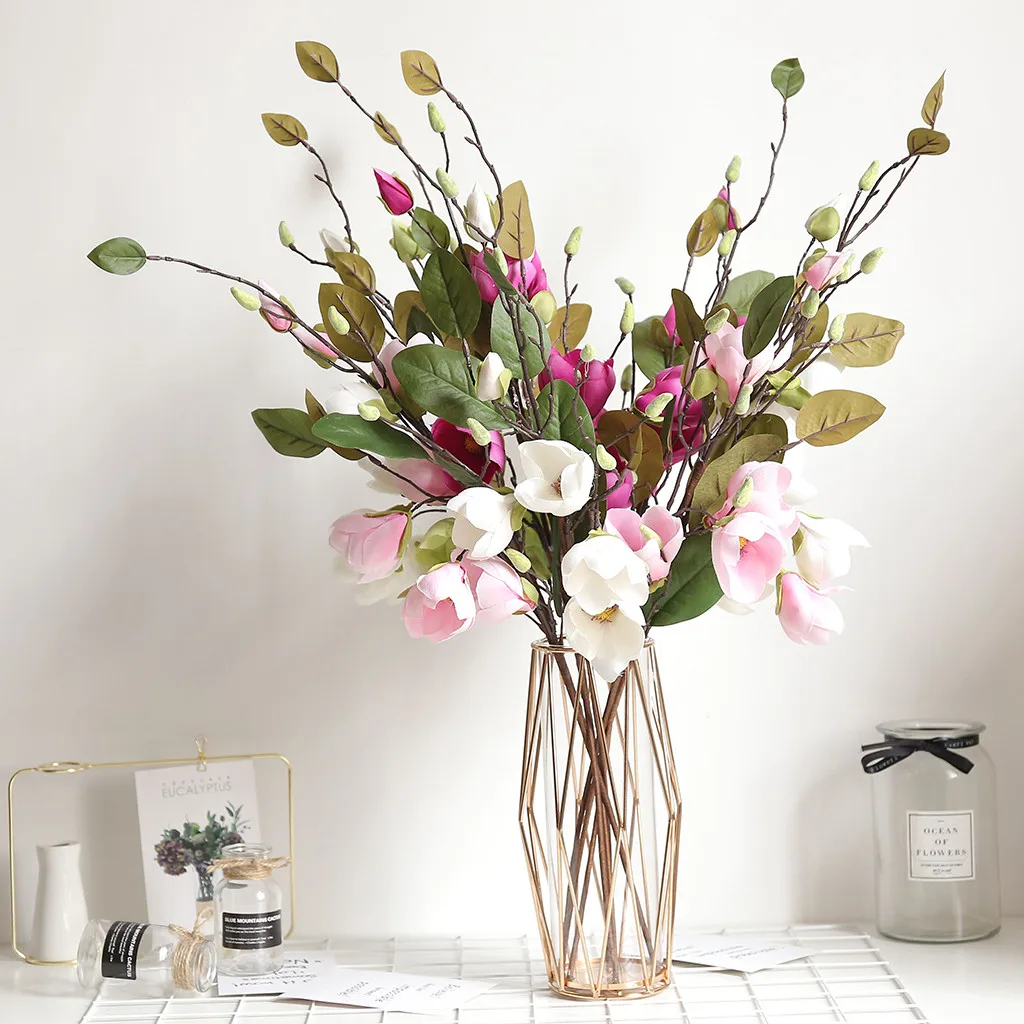 

wedding decoration silk flowers orchid Magnolia wedding artificial flowers for home decoration