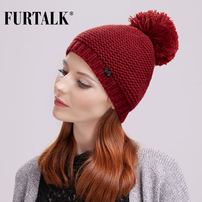 Furtalk Wol Musim Dingin Beanie Topi 