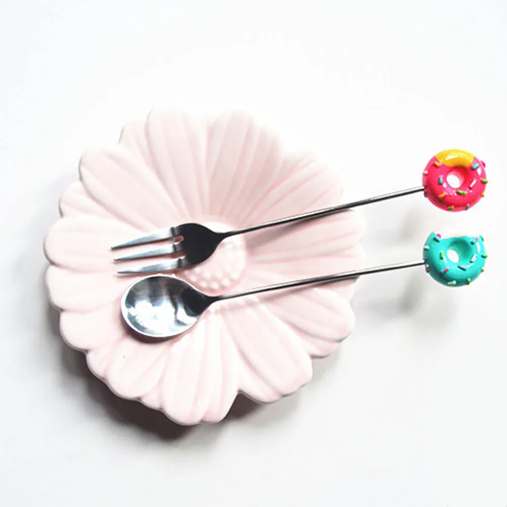 

Stainless Steel Doughnut Spoon Donut Spoons Coffee Dessert Spoon Tea Ice Cream Candy Kitchen Flatware Tableware