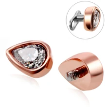 1 шт. сталь Розовое золото кристалл микро Кожный Якорь Топ капля драгоценный камень кожа верхняя кожа дайвер поверхность пирсинг скрытый Топ сексуальные украшения для тела