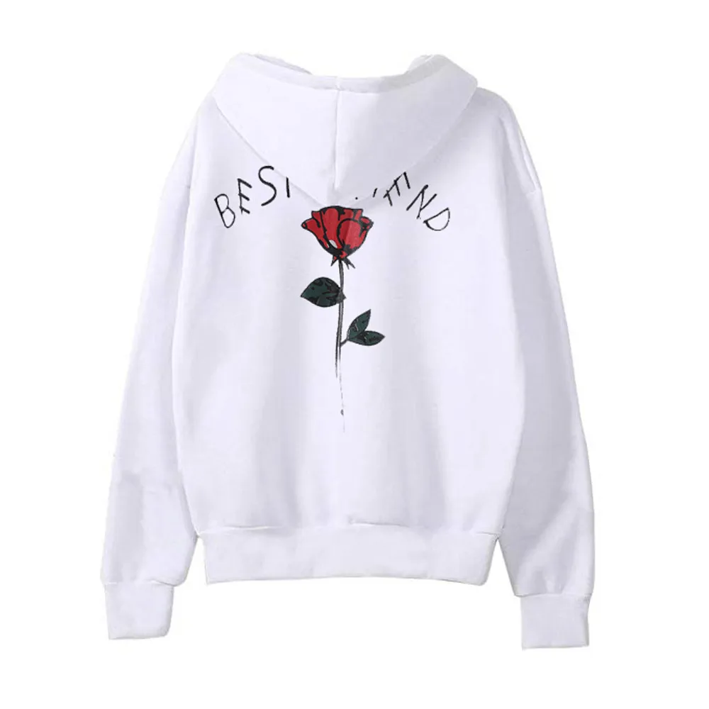 

Womens Best Friend Long Sleeve Hoodie Sweatshirt Hooded Pullover Tops Blouse sudadera mujer Sweatshirt Autumn Winter Clothes