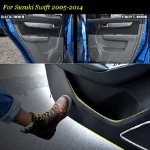 Абсолютно 1 комплект межкомнатные 3D Двери из углеродного волокна с боковым краем анти-ударная защитная накладка наклейка для Suzuki Swift 2005