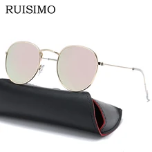 Vintage Round Sunglasses Women men female brand Metal Frames Mirror Lenses Sun Glasses For women retro Male retro de sol