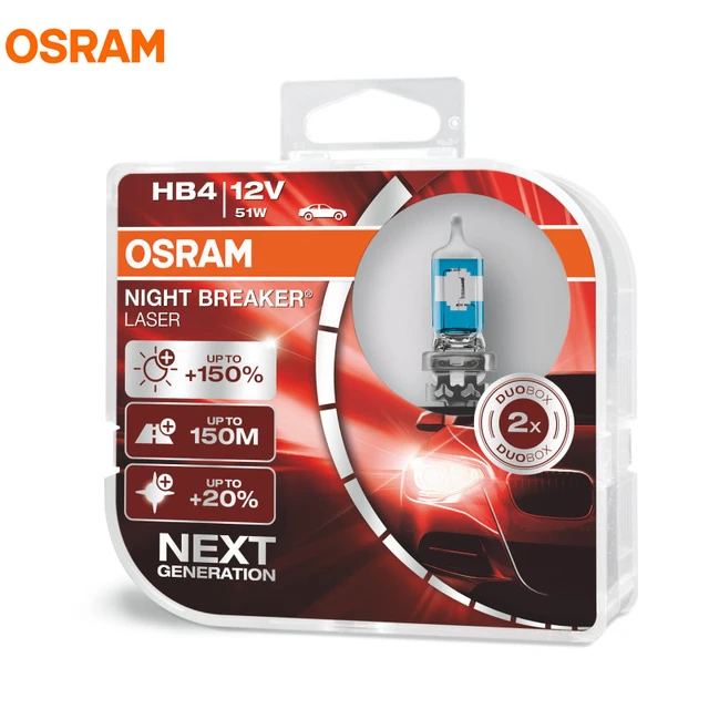 OSRAM H7 64210NL Halogen Night Breaker Laser Next Generation 12V 55W +150%  Bright White Car Original Headlight Genuine Lamp Pair - AliExpress