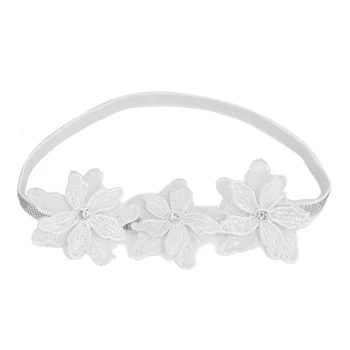 

2018 Flower Headbands Baby Girls Hair Accessories Newborn Felt Head Band for Girls Lace Headwear Naturalwell Elastic Hairband