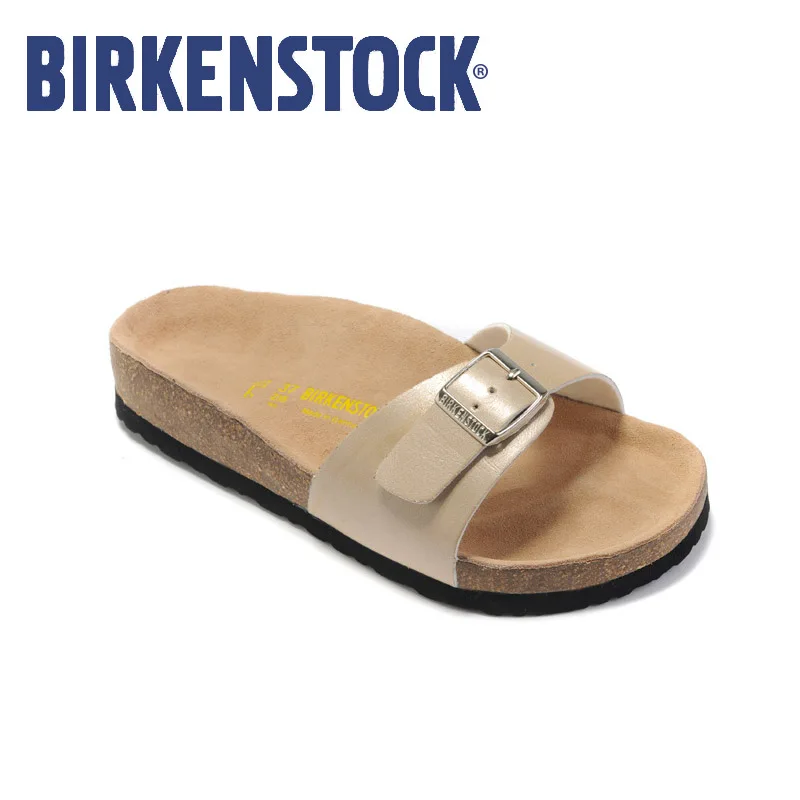 

Birkenstock women Beach Outdoor Sandals Birkenstock mulheres summer Madrid Leather Flip Flop Soft Sandalias playa mujer EU36-40