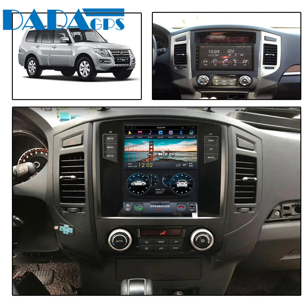 Top 10.4" Tesla style Android 7.1 Car Radio Player For MITSUBISHI PAJERO V97 V93 Shogun Montero 2006+ GPS Map Navigation no dvd 1