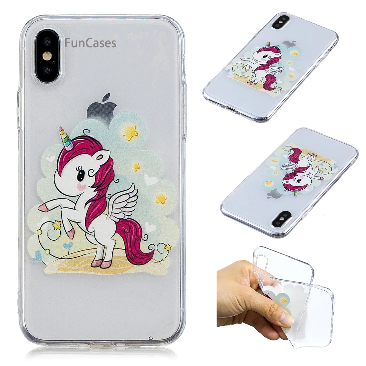 Panda Telepon Kasus Hoesje sFor iPhone X Lembut Silicone Telepon kasus Carcasa Csse Mengkilap Kasus Telepon Untuk iPhone X Handphone Protector