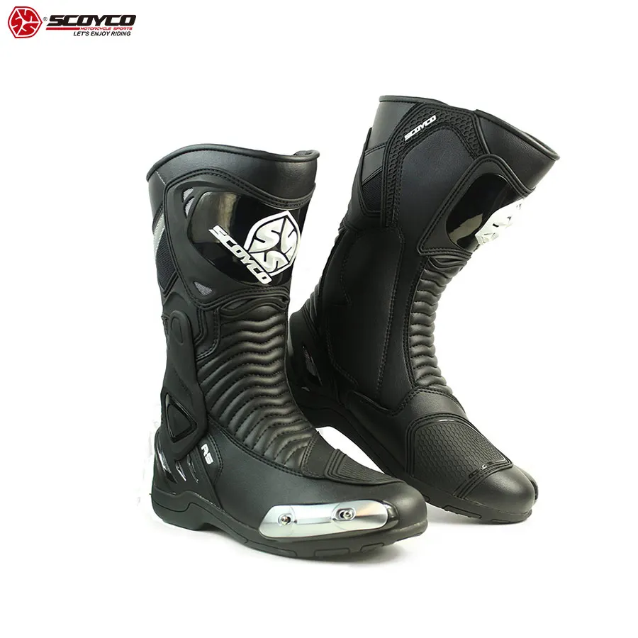 

SCOYCO Motorcycle Riding Boots High Ankle Anti-skip Shockproof Racing Speed Boot Metal slide ATV/MTB/MX Safety Motor Shoes MR001
