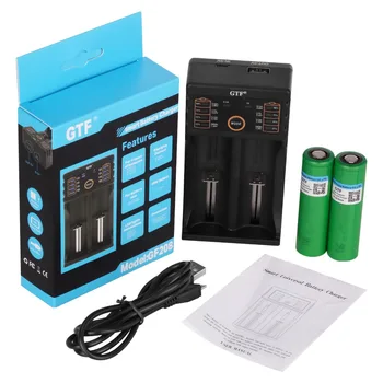 

GTF 2pcs 3.7V 18650 Battery 3000mAh VTC6 rechargeable Li-ion battery for US18650VTC6 30A For E-cigarette + 1pc Battery Charger